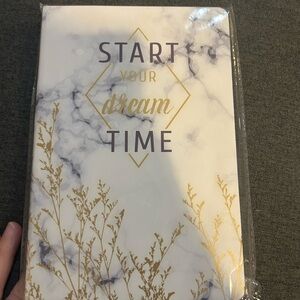 Marble and Gold Journal with place holder new in wrapping